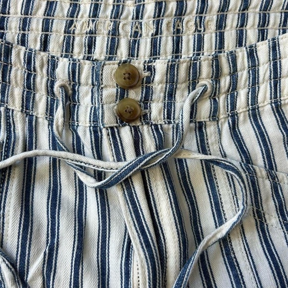 American Eagle Hi-Rise Taper Pants, Pinstripe, Blue & White, Size 6, 100% Cotton - Picture 5 of 8